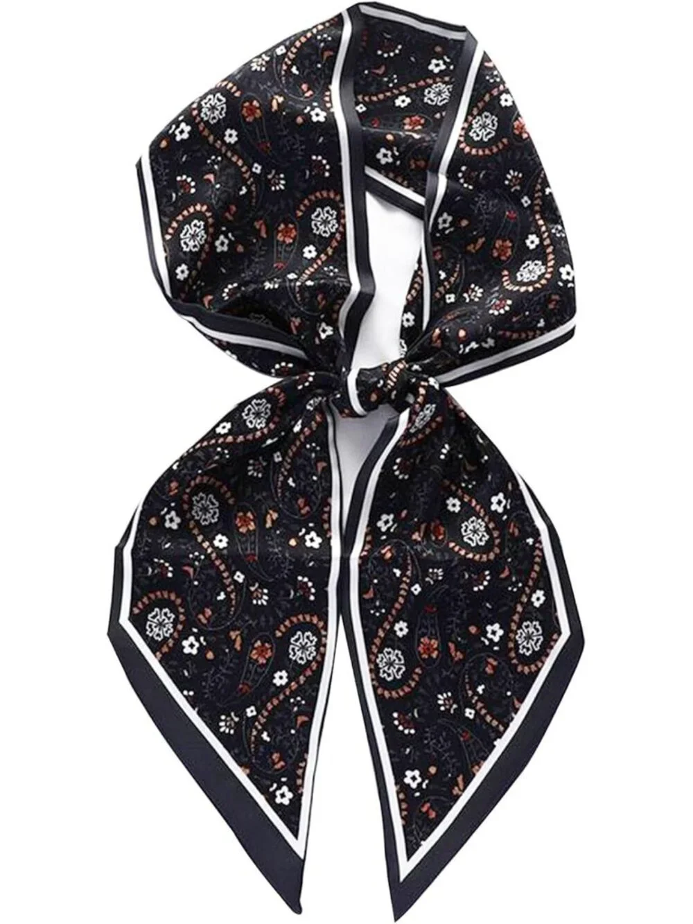 Women's Black Cashew Herb Fashion Elegant Oblique Angle  Scarves Bag Scarfs